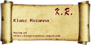 Klasz Rozanna névjegykártya